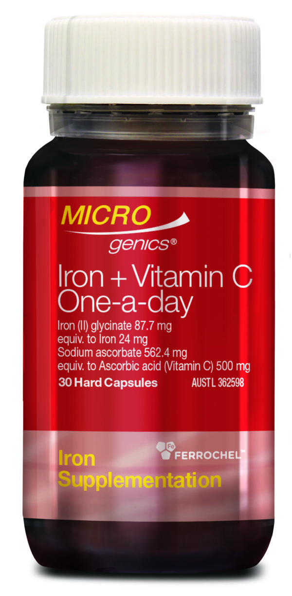 Microgenics Iron + Vitamin C 1ADay 30 Capsules Microgenics